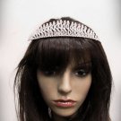 Fashion Dancer Opera Tiara;Silver Elegance Wedding Regal;Fancy Headpiece;Bridal imperial#202