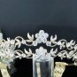 Fashion Dancer Opera Tiara;Silver Elegance Wedding Regal;Fancy Headpiece;Bridal imperial#427