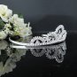 Fashion Dancer Opera Tiara;Silver Elegance Wedding Regal;Fancy Headpiece;Bridal imperial#528