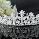 Bridal imperial;Fancy Headpiece;Fashion Dancer Opera Tiara;Silver Elegance Wedding Regal#1882