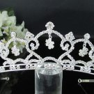 Bridal imperial;Fancy Headpiece;Fashion Dancer Opera Tiara;Silver Elegance Wedding Regal#1918