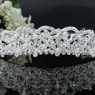 Fancy Headpiece;Bridal imperial;Fashion Dancer Opera Tiara;Silver Elegance Wedding Regal#4686
