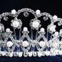 Fancy Headpiece;Bridal imperial;Fashion Dancer Opera Tiara;Silver Elegance Wedding Regal#4641