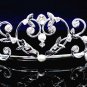 Fancy Headpiece;Bridal imperial;Fashion Dancer Opera Tiara;Silver Elegance Wedding Regal#1395s