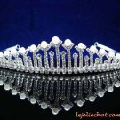 Fashion Dancer Opera Tiara;Fancy Headpiece;Bridal imperial;Silver Elegance Wedding Regal#6561