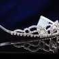 Fashion Dancer Opera Tiara;Fancy Headpiece;Bridal imperial;Silver Elegance Wedding Regal#7188