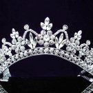 Fashion Dancer Opera Tiara;Fancy Headband ;Bridal imperial;Silver Elegance Wedding Regal#3524