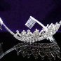 Fashion Dancer Opera Tiara;Fancy Headband ;Bridal imperial;Silver Elegance Wedding Regal#3524