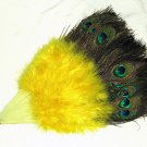 Coquet Rooster Peacock eye marabou feather Fan;Bridal Party Chandelier Fluffy Fan;ncer #3y