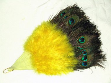 Coquet Rooster Peacock eye marabou feather Fan;Bridal Party Chandelier Fluffy Fan;ncer #3y
