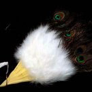 Coquet Rooster Peacock eye marabou feather Fan;Bridal Party Chandelier Fluffy Fan;ncer #2w