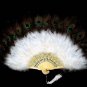 Coquet Rooster Peacock eye marabou feather Fan;Bridal Party Chandelier Fluffy Fan;ncer #2w