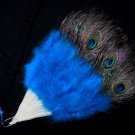 Coquet Rooster Peacock eye marabou feather Fan;Bridal Party Chandelier Fluffy Fan;ncer #4b