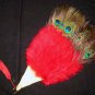 Coquet Rooster Peacock eye marabou feather Fan;Bridal Party Chandelier Fluffy Fan;ncer #5r