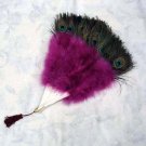 Coquet Rooster Peacock eye marabou feather Fan;Bridal Party Chandelier Fluffy Fan;ncer #5dpu