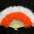 Coquet Rooster Peacock eye marabou feather Fan;Bridal Party Chandelier Fluffy Fan;ncer #27