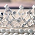 Fancy Small Crown;Fashion Dancer Opera Tiara;Bridal imperial;Silver Wedding Regal#3409