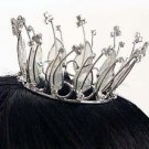 Fancy Small Crown;Fashion Dancer Opera Tiara;Bridal imperial;Silver Wedding Regal#4089