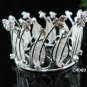 Fancy Small Crown;Fashion Dancer Opera Tiara;Bridal imperial;Silver Wedding Regal#4089
