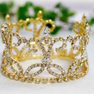 Fancy Small Crown;Fashion Dancer Opera Tiara;Bridal imperial;Silver Wedding Regal#841G