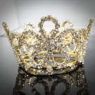 Golden Fancy Small Crown;Fashion Dancer Opera Tiara;Bridal imperial;Wedding Regal#55G