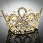 Golden Fancy Small Crown;Fashion Dancer Opera Tiara;Bridal imperial;Wedding Regal#55G