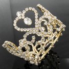 Golden Fancy Small Crown;Fashion Dancer Opera Tiara;Bridal imperial;Wedding Regal#59G