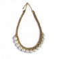 Combo Set - Elegant Faux Pearl Choker Necklace & Rhinestone Earrings Fashion Jewelry