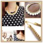 Combo Set - Elegant Faux Pearl Choker Necklace & Rhinestone Earrings Fashion Jewelry