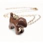Combo Set - Classy Sweet Brown Dog Necklace & Flying Heart Earrings Fashion Jewelry