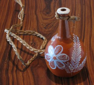 Vintage Ceramic small vase (moringa) by Brazilian Naif Artist Ana Fernandes