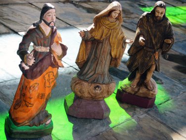 Three Piece Saint from Brazil for Sacred South American  Art Collector