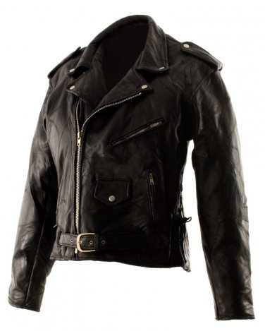 SZ Large Classic Design Patchwork Leather Motorcycle Jacket SWDSIHH112-LG