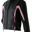 SZ Small Ladies's Black Solid leather Motorcycle Jacket SWDSIHH129-S
