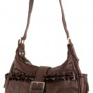 SWSIDL146-BRG -Burgundy Leather Purse with Silver Buckle
