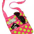 SWDSI1153 Pink with Green Dots Crossbody Purse