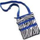 SWDSI1161 Zebra Print Crossbody Purse with Blue Trim