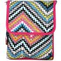 SWDSI1201 Ipad Bag Multi Color Chevron Print with Pink Trim