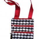 SWDSI1223 Polyester Passport Bag 10" Houdstooth w/Red Trim