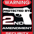 SWMS2ndAmend - 8" X 12" Protected By 2nd Amendment Tin Sign