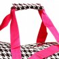 20" White with Black Houndstooth Print Duffle Bag  SWDSI1017