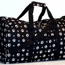 20" Black With White Doggie Paw Print Duffle Bag  SWDSI1018
