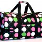20" Black With Pink, Green And White Dots Duffle Bag  SWDSI1019