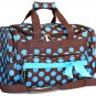 SWDSI1037- Brown W/Aqua Dots & Bow Travel Bag