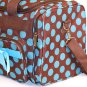 SWDSI1037- Brown W/Aqua Dots & Bow Travel Bag