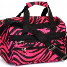 SWDSI1038 -13" Pink with Black Zebra Print travel Bag