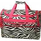 SWDSI1071 - 16" Black/White Zebra Print Pink Trim Travel Bag