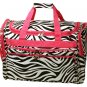 SWDSI1071 - 16" Black/White Zebra Print Pink Trim Travel Bag