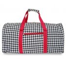 20" Black & White Houndstooth Print Duffle w/ Red Trim SWDSI1087