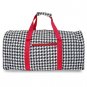 20" Black & White Houndstooth Print Duffle w/ Red Trim SWDSI1087